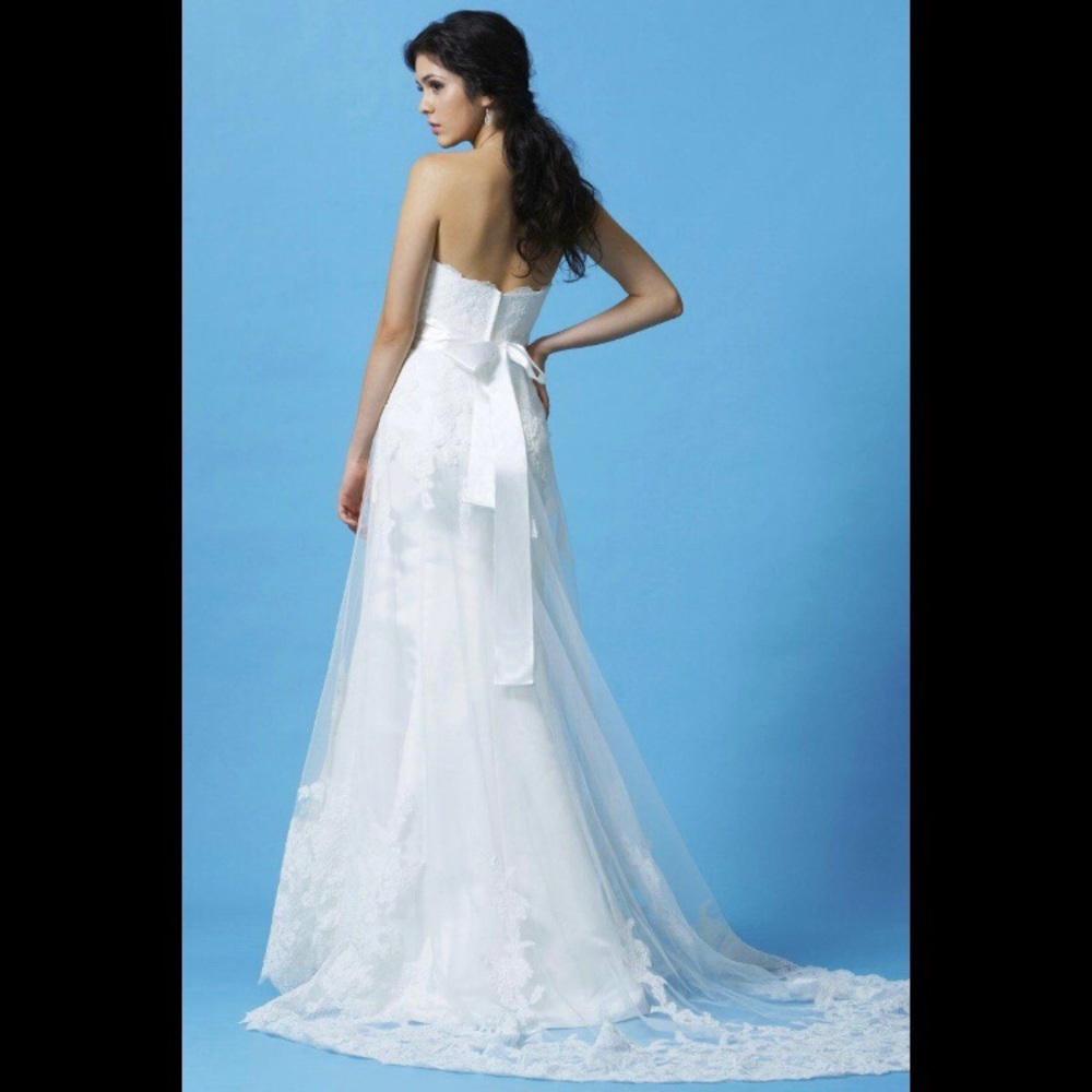 Eden Bridals Lace Strapless Wedding Dress - Picture 2 of 8